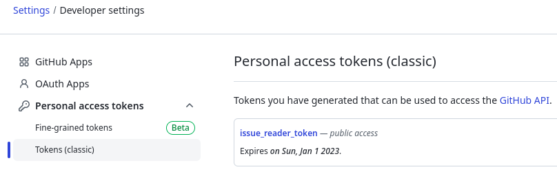 GitHub access token